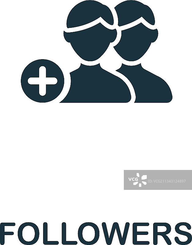 流媒体集合中的关注者图标图片素材