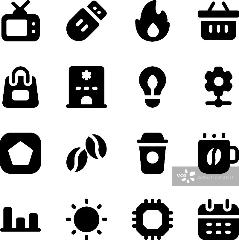 电子商务实体图标包图片素材