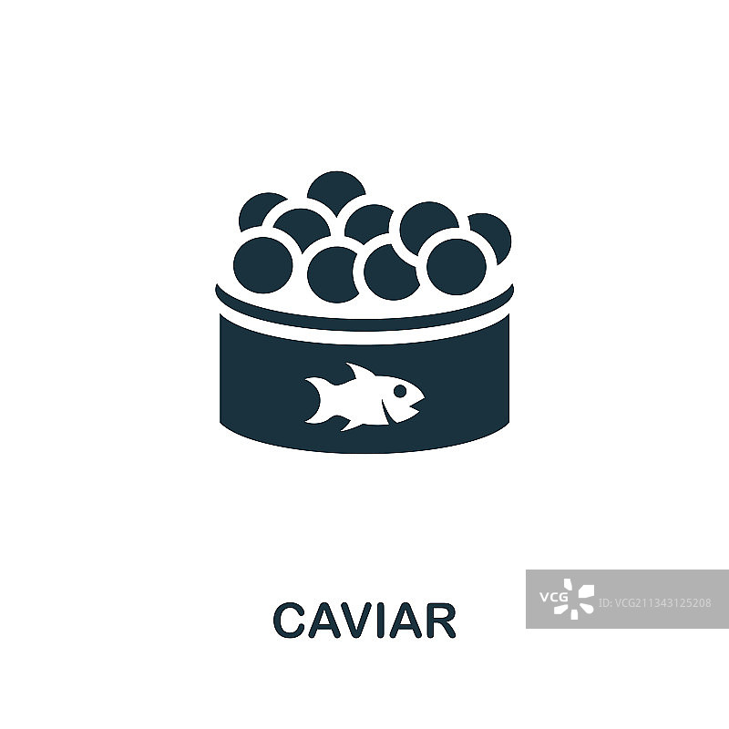 海鲜系列中的鱼子酱简约图标图片素材