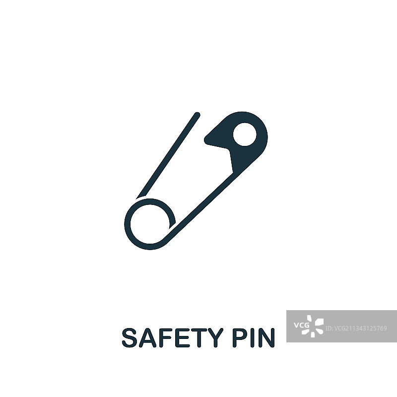 缝纫设备中的简单安全别针图标图片素材