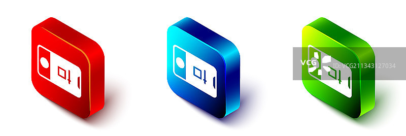 2.5D手机与录音框相机图片素材