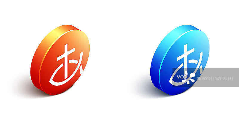 2.5D基督教鱼符号图标图片素材
