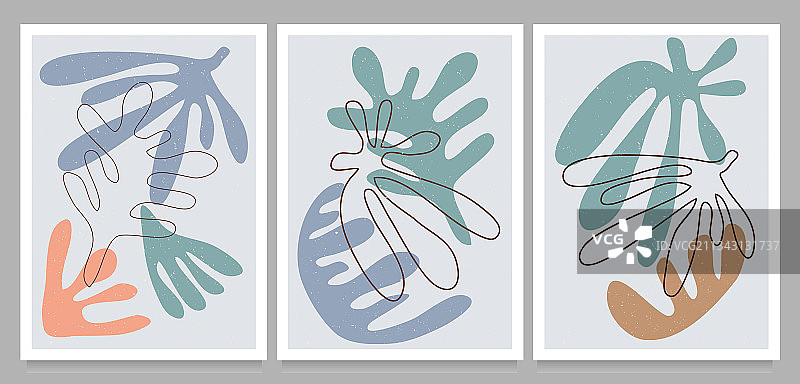 手绘马蒂斯剪纸海报合集图片素材