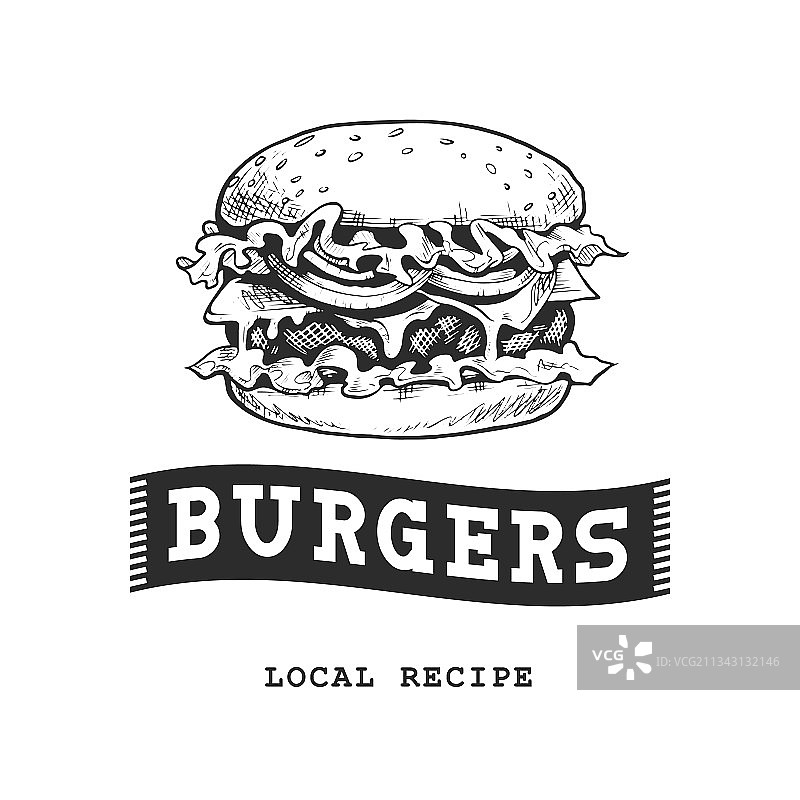 汉堡复古徽章图片素材
