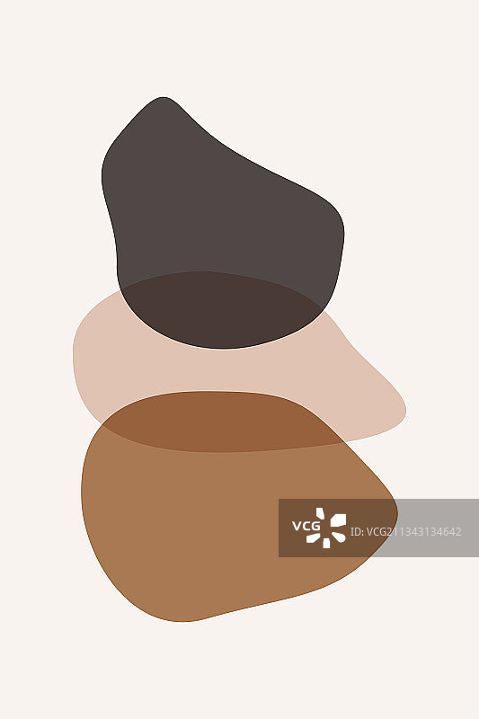 椭圆形石头冥想扁平海报图片素材