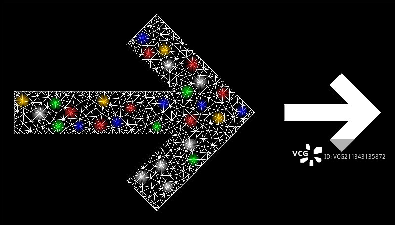 带光晕效果的网络右箭头图标图片素材