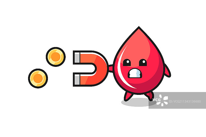 卡通人物用磁铁吸血滴图片素材