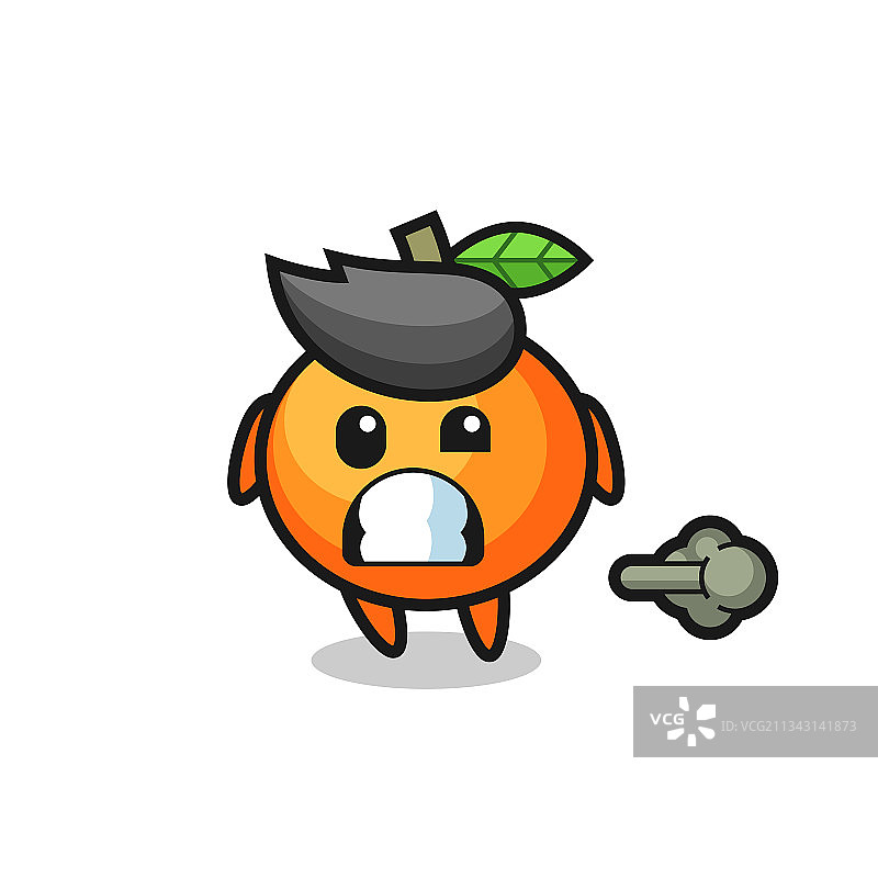 普通话橙色卡通放屁图片素材