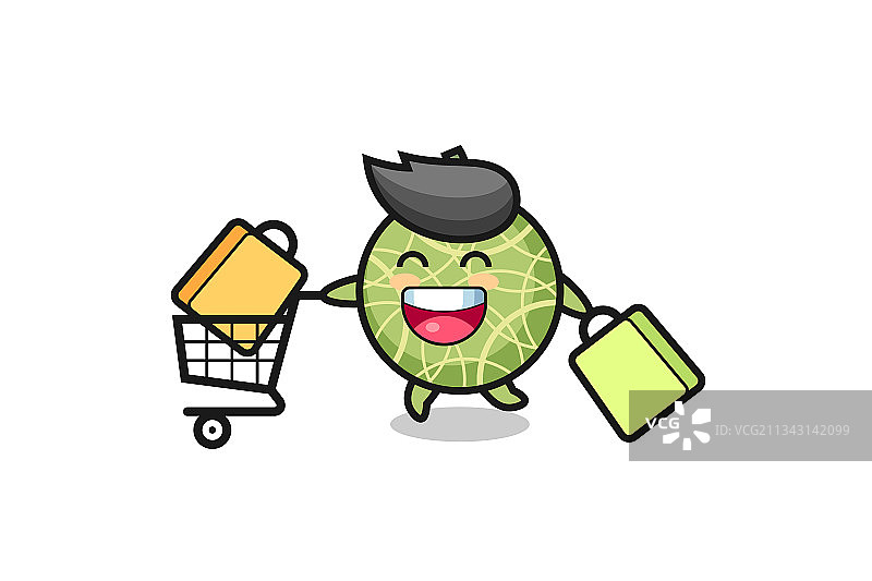 黑色星期五与可爱甜瓜吉祥物图片素材