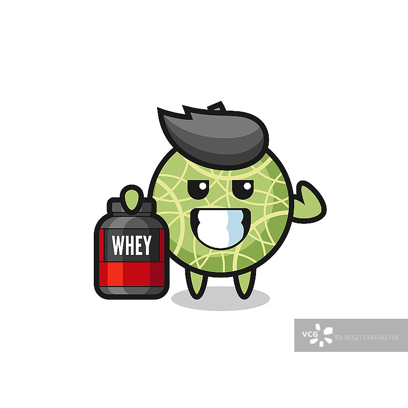 手持物品的健壮瓜果角色图片素材