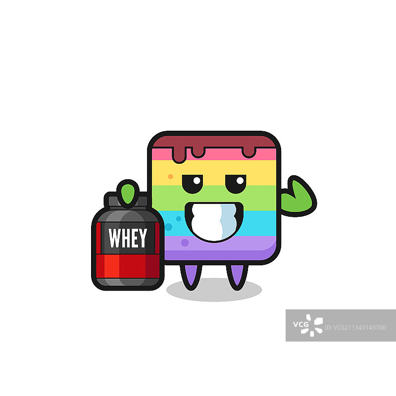 健壮的彩虹蛋糕人偶图片素材