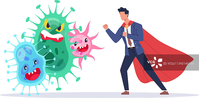 对抗病毒的男人图片素材