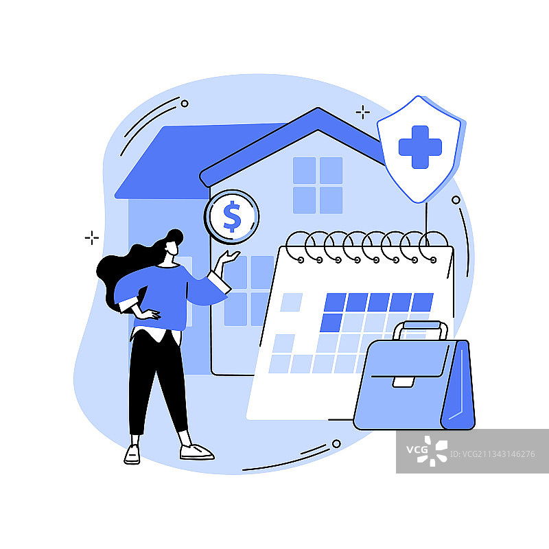 隔离工人带薪休假抽象概念图片素材