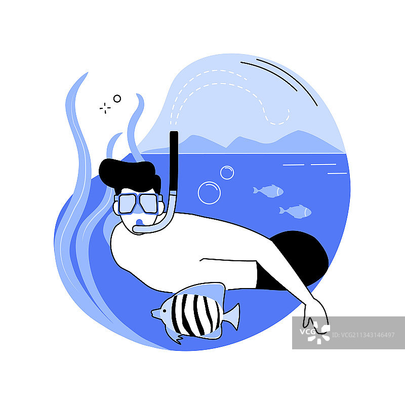 浮潜抽象概念图片素材