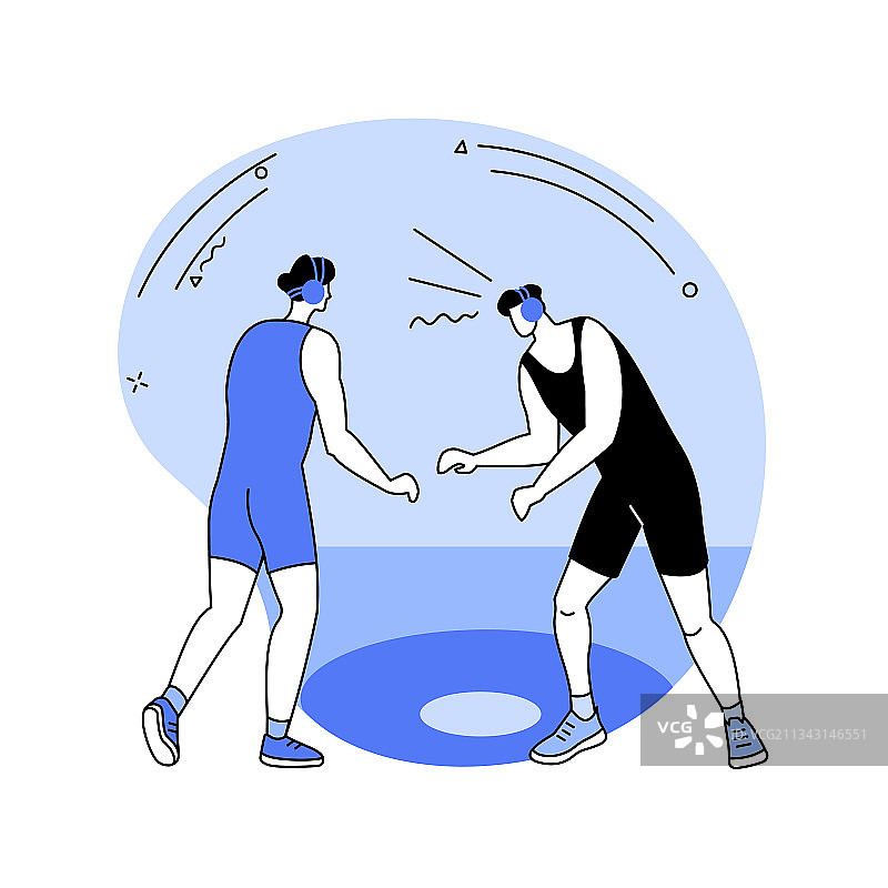 摔跤抽象概念图片素材