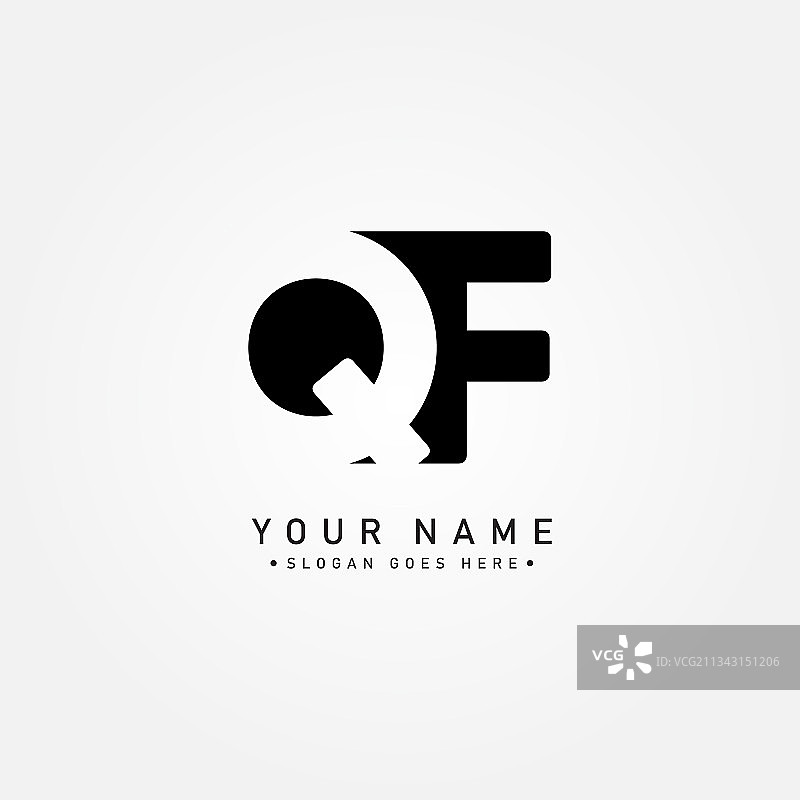 字母QF标志 - 简约商业标志图片素材