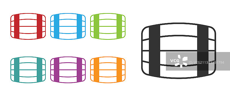 白色背景上的黑色木桶图标图片素材