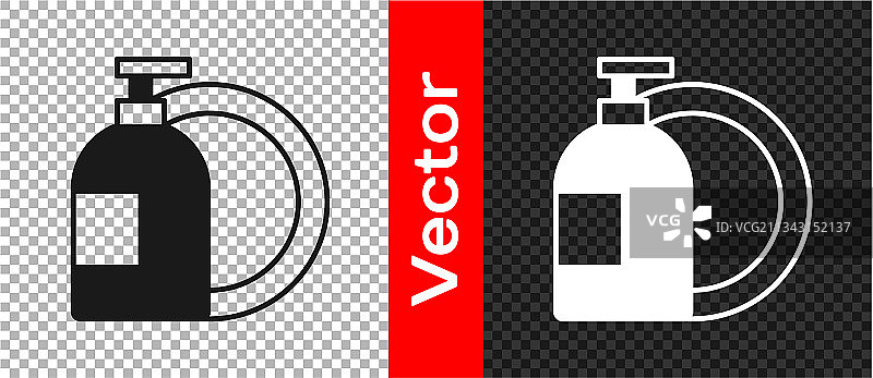 黑色洗洁精瓶和盘子图标图片素材