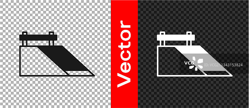透明背景上的黑色滑板公园图标图片素材