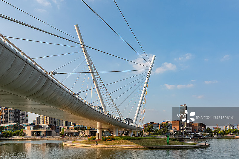 江苏省无锡市映月湖公园建筑风光图片素材