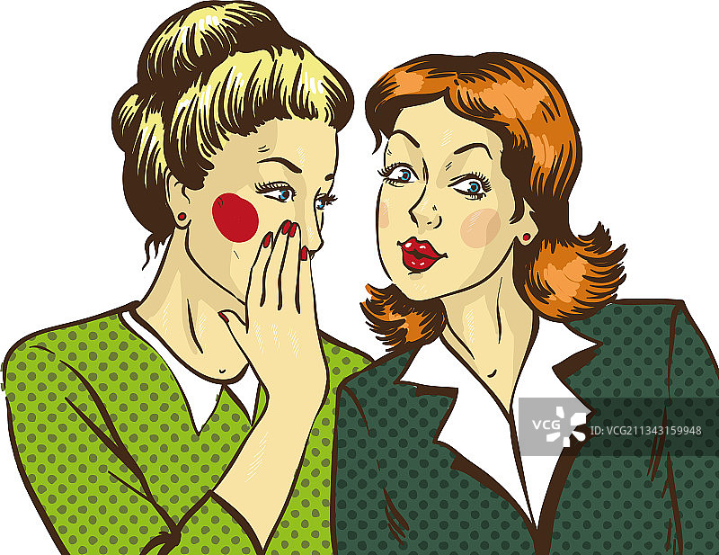 波普艺术风格的闺蜜私语图片素材