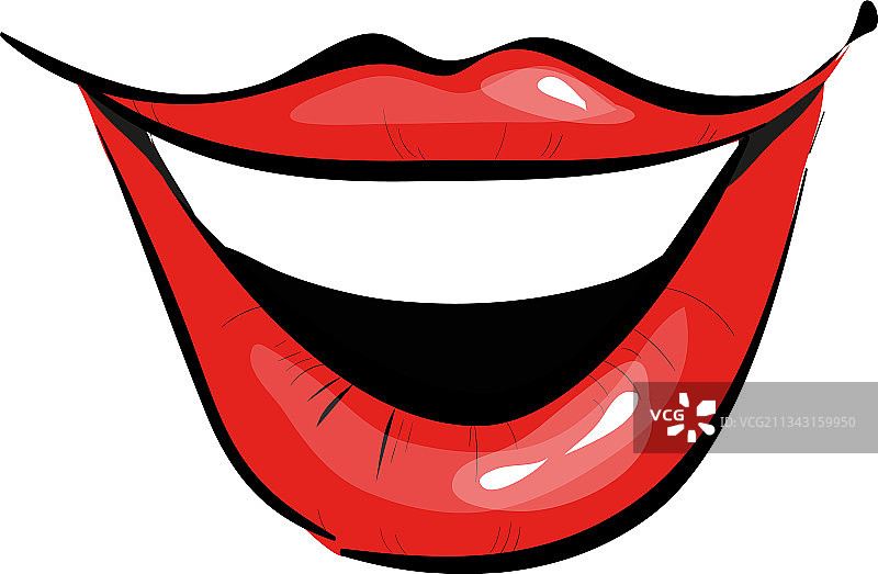 微笑的嘴巴卡通图标图片素材