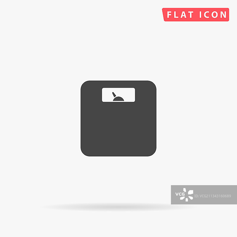 手绘风格的浴室体重秤扁平图标图片素材