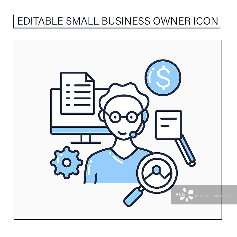 虚拟助手线性图标图片素材