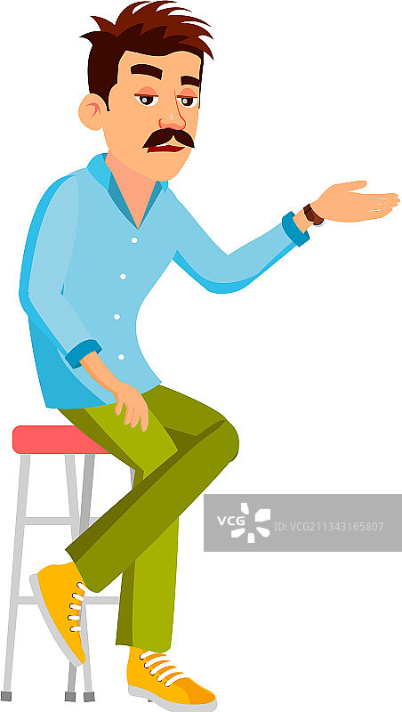 留着胡子的无聊男子在谈论乏味的话题图片素材