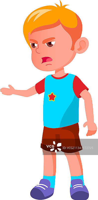 对着家养动物大喊大叫的愤怒小男孩图片素材