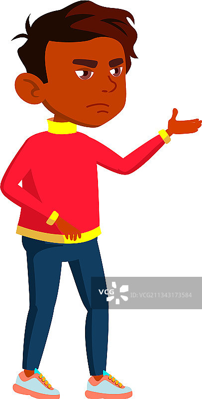 印度男孩要求零花钱图片素材