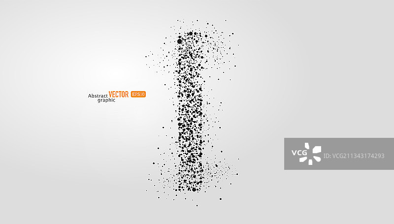 灰色背景上粒子点组合的小写字母l，抽象矢量英文字体素材图片素材
