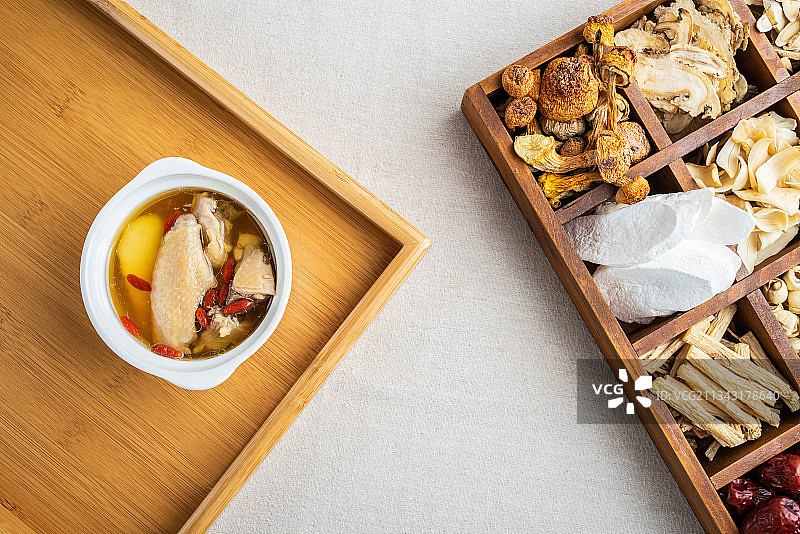 传统滋补汤枸杞炖鸡汤图片素材