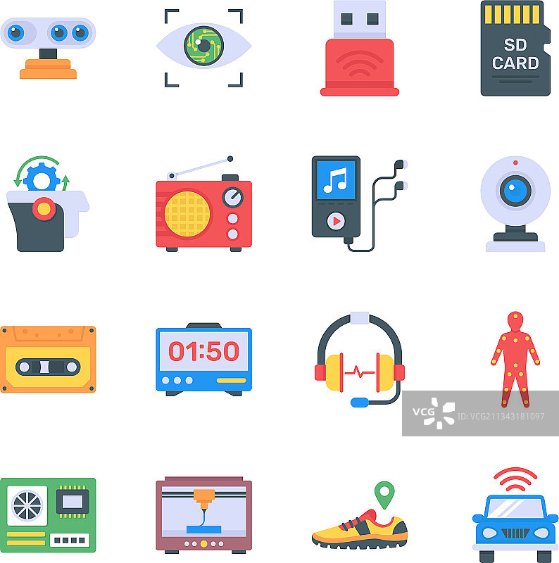 安全设备和硬件扁平图标包图片素材