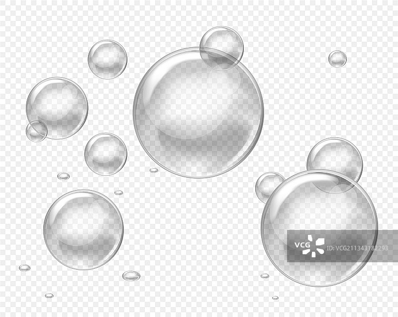 透明隔离的肥皂水泡套装图片素材