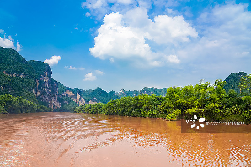 广西崇左明江风光图片素材