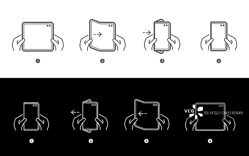 可折叠屏幕智能手机平板电脑图片素材