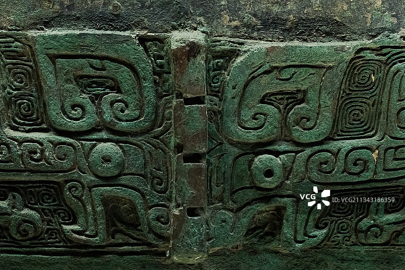 中国国家博物馆后母戊青铜方鼎局部特写商武丁时期河南安阳出土图片素材