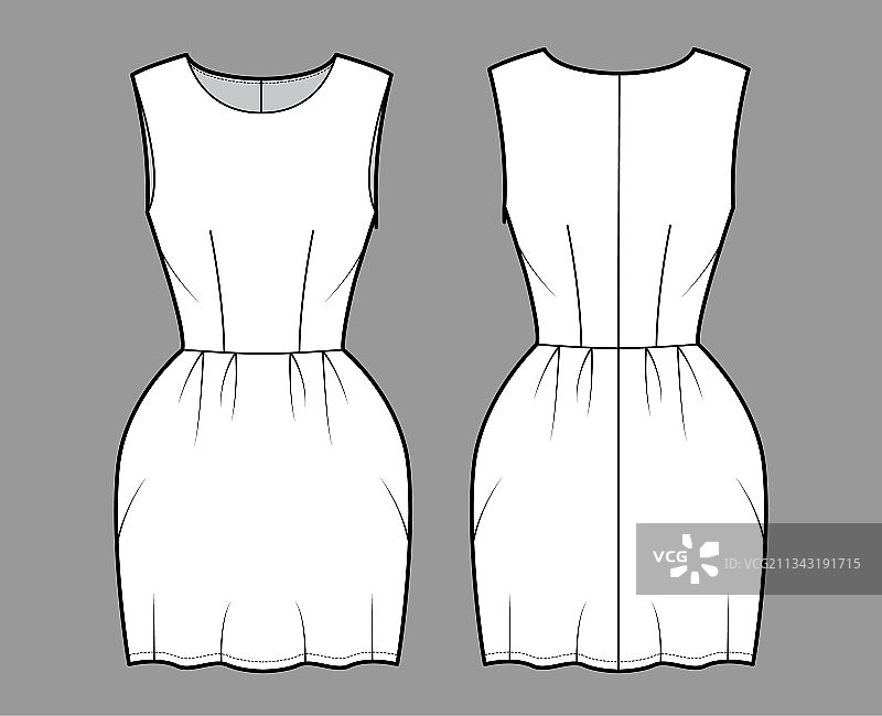 钟形连衣裙技术时尚设计图片素材