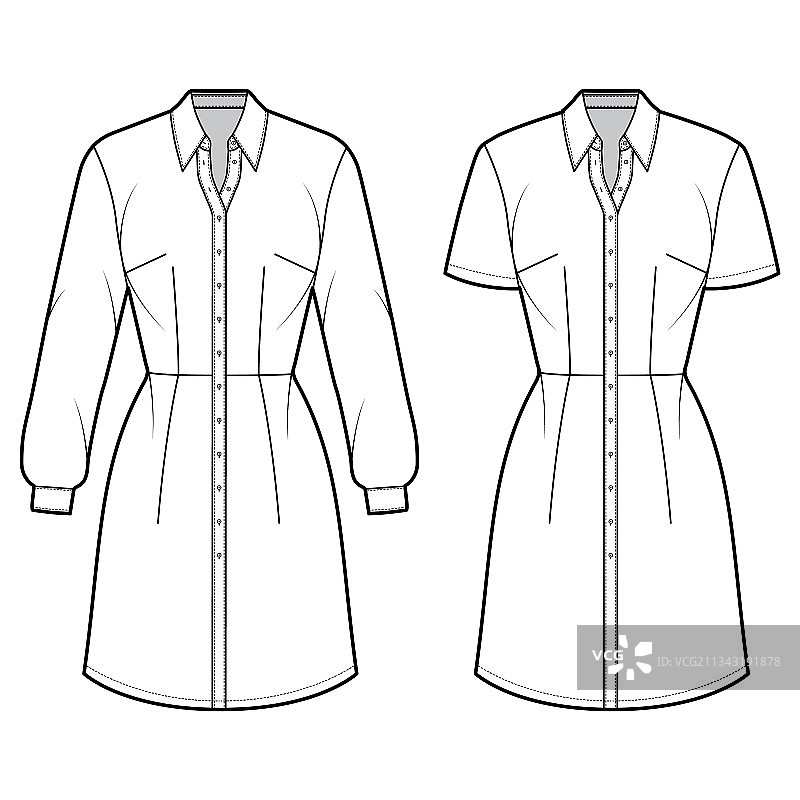 连衣裙衬衫时装技术素材图片素材