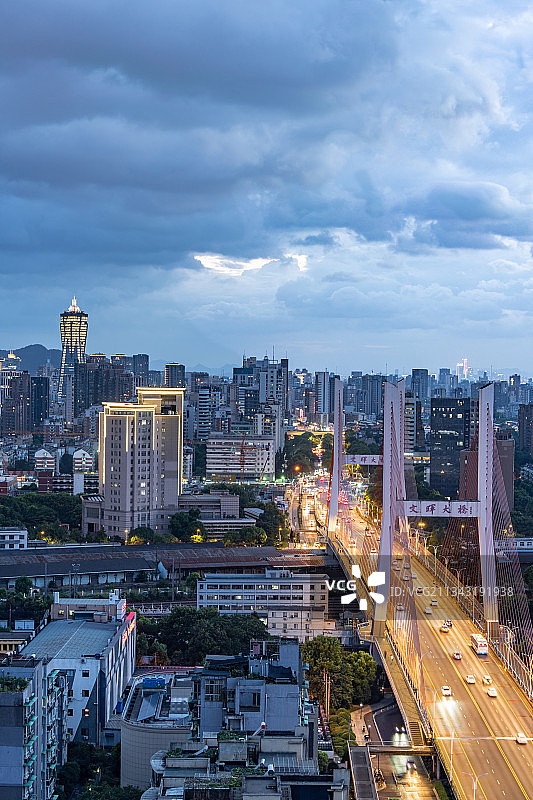 文晖大桥日落图片素材