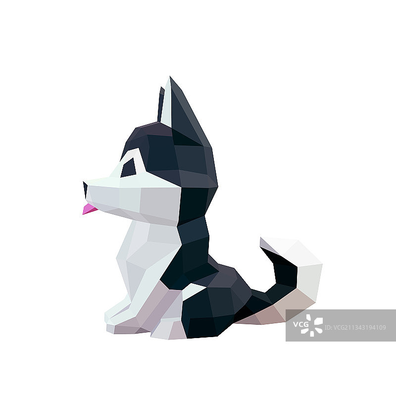 3D低多边形小狗图像图片素材