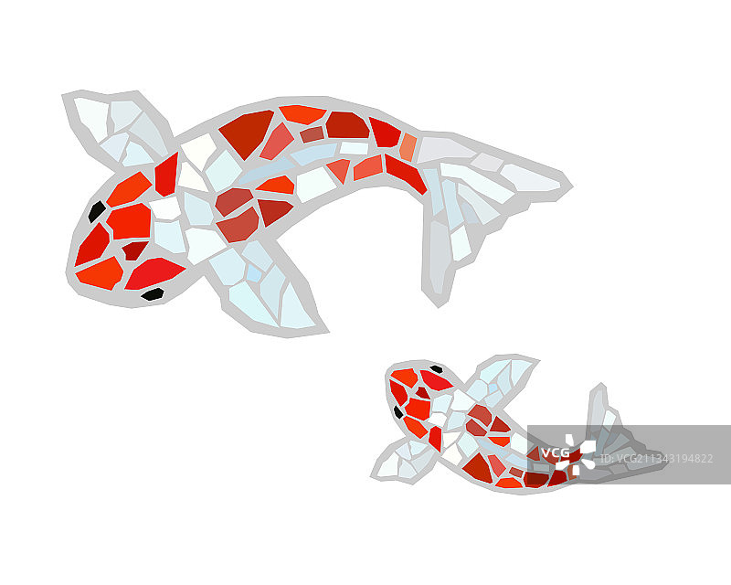 锦鲤多边形艺术图片图片素材