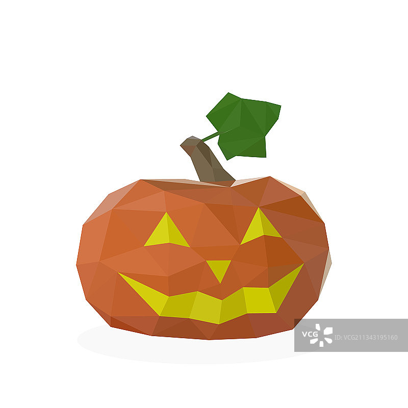 多边形南瓜万圣节logo图片素材