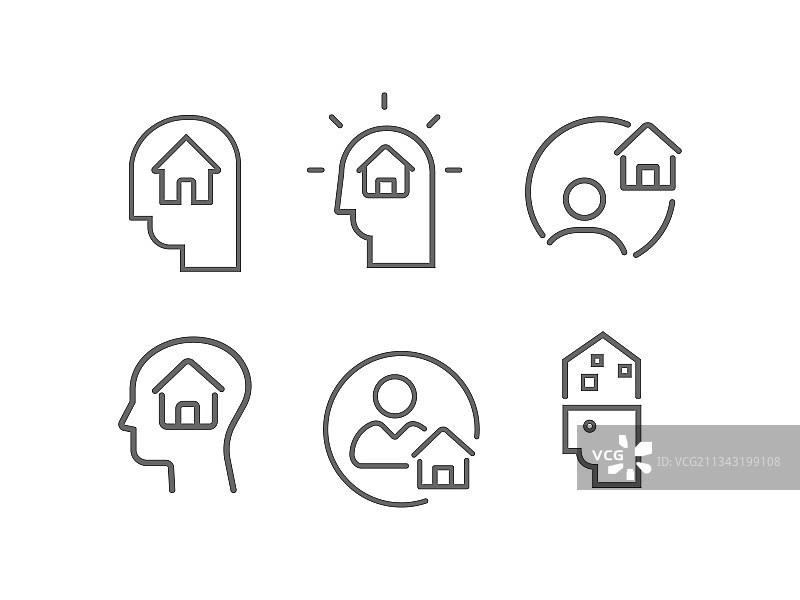 房地产图标集房地产经纪人线条图标图片素材