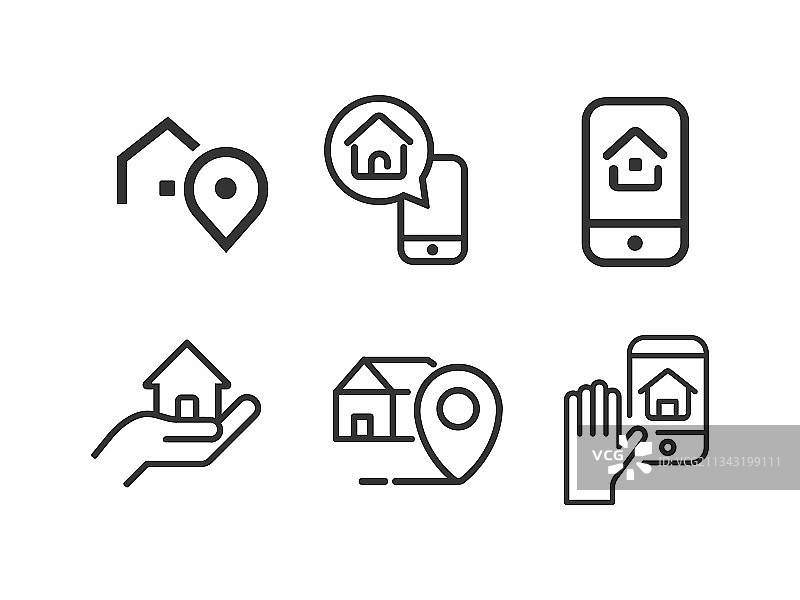 房地产图标集房地产经纪人线条图标图片素材