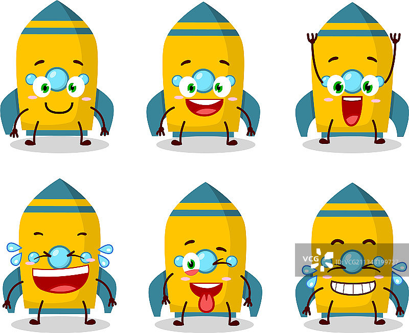 笑脸黄色火箭鞭炮图片素材