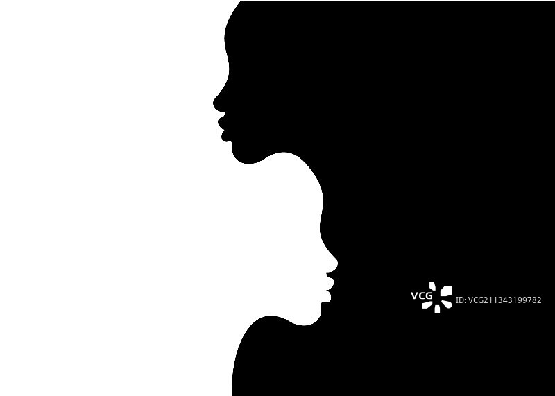 女性头像剪影背景图片素材