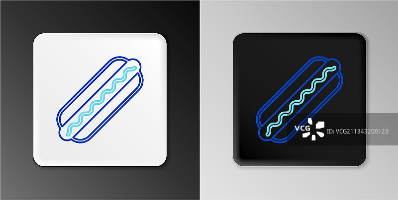 热狗三明治配芥末线条图标图片素材