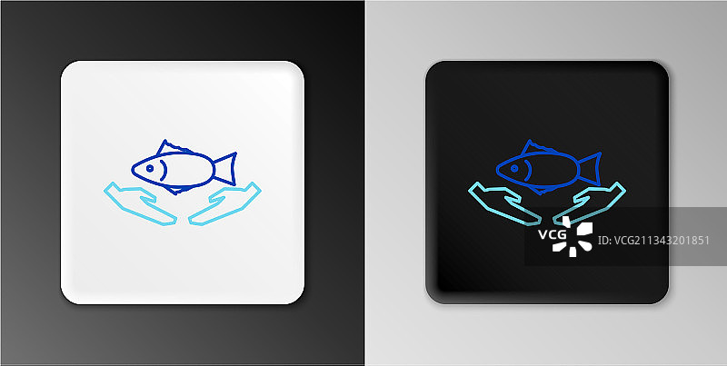 鱼类护理线条图标图片素材